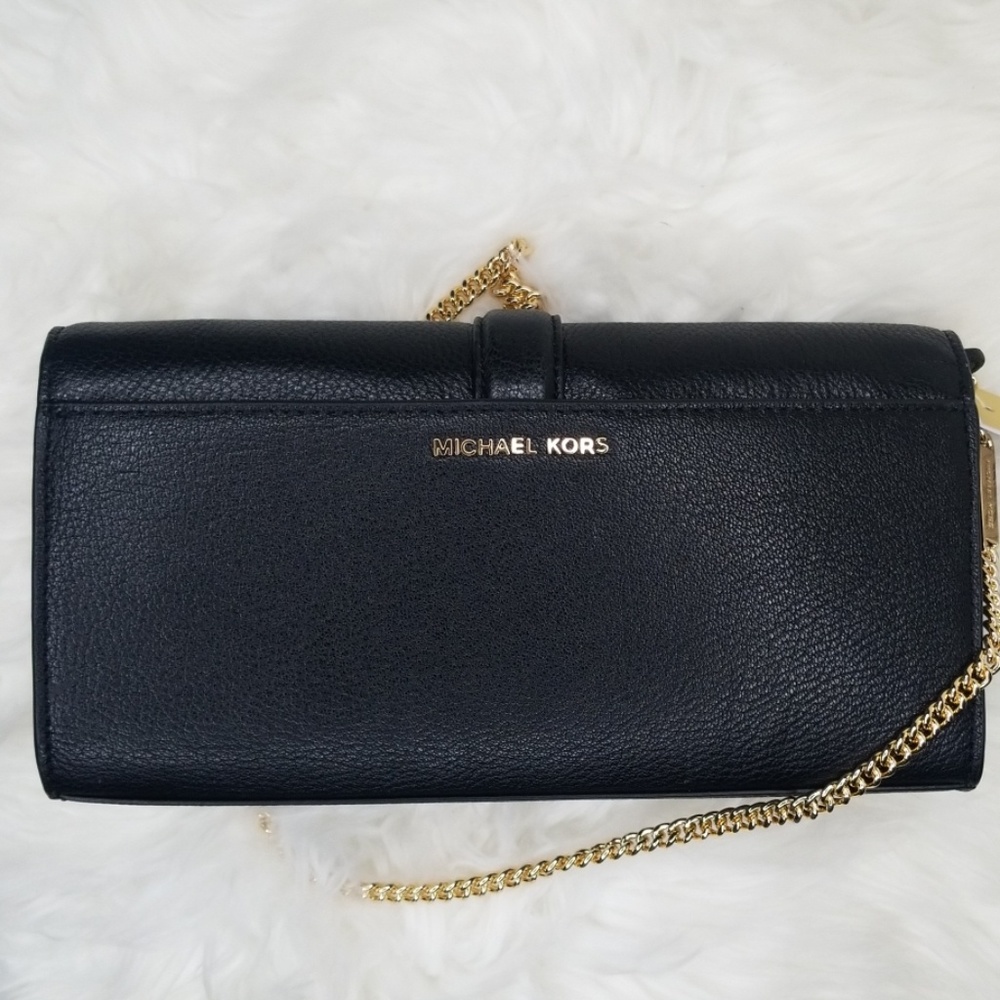 NWT MICHAEL KORS BELLAMIE LARGE LEATHER CLUTCH WOC - Picture 5 of 8